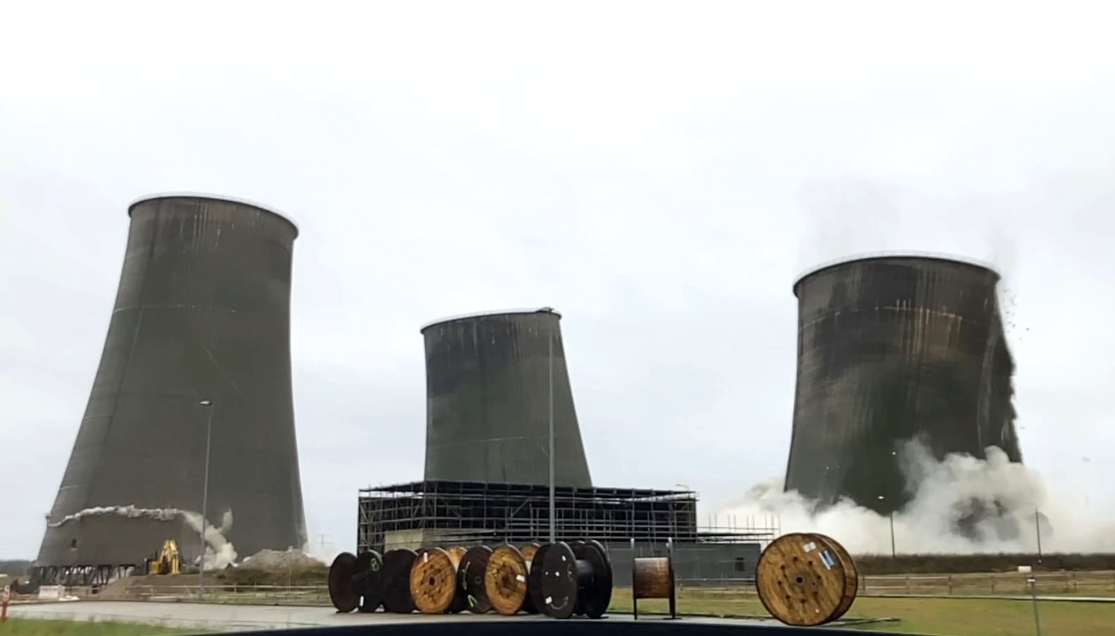 Energiewende in der Oberlausitz - Sprengung Kühltürme Altkraftwerk Boxberg