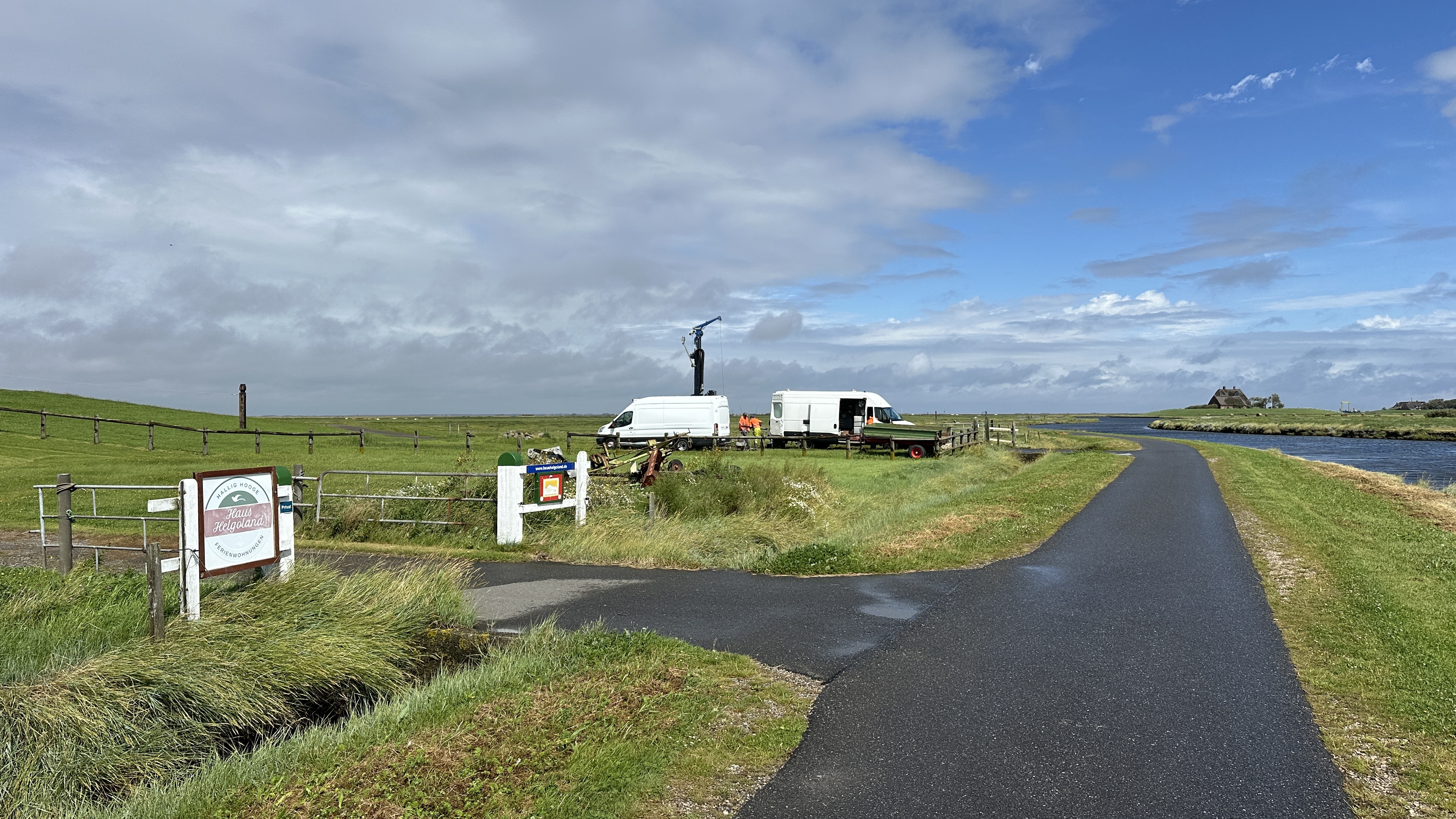 Bohrarbeiten auf Hallig Hoge