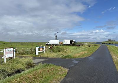 Bohrarbeiten auf Hallig Hoge